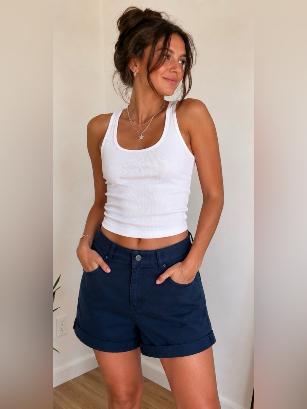 Vintage High Waist Cuffed Mom Jeans